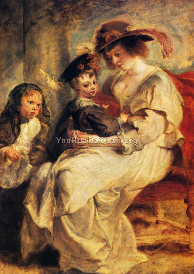 Helene Fourment With Two Of Her Children, Claire-Jeanne And Francois - 彼得·保罗·鲁本斯